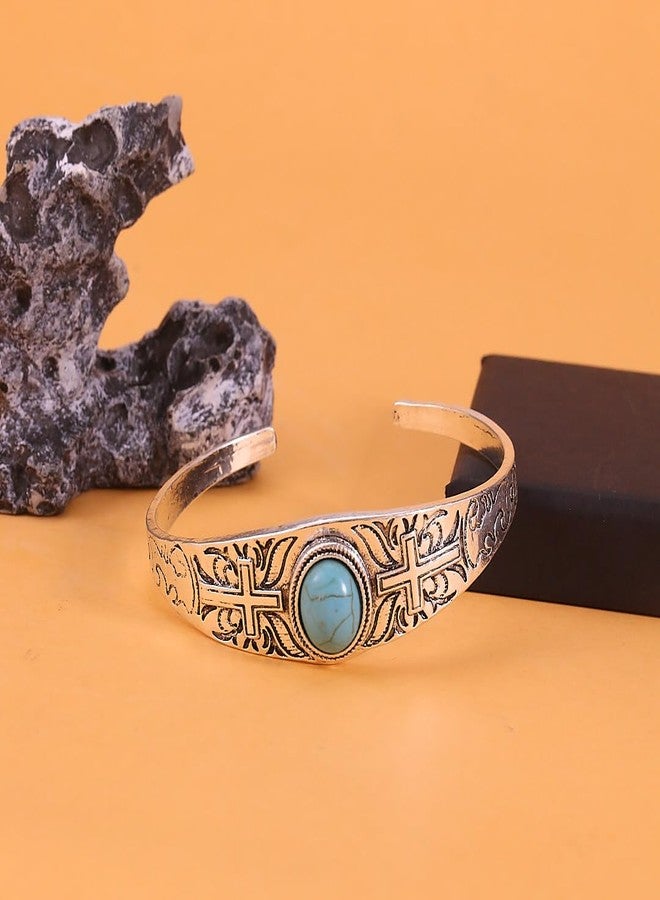 kepvrio Western Turquoise Bracelet for Women Vintage Boho Turquoise Open Bracelet Red White Cuff Bangle Western Bracelets Country Concert Outfits Jewelry Bohemian Cowboy Cowgirl AccessorieA1 - Image 5